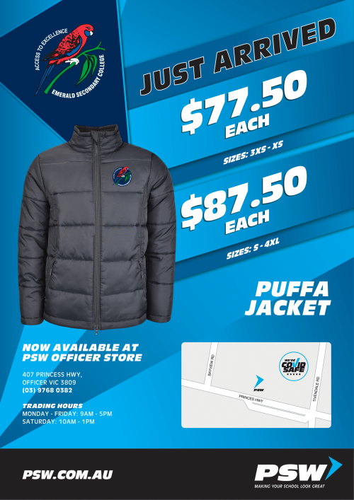 Emerald SC – Puffa Jacket Flyer 1.3.23-1 Emerald SC - Puffa Jacket Flyer 1.3.23-1